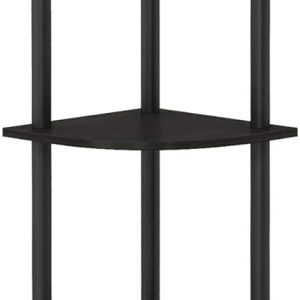 Furinno Turn-N-Tube 5 Tier Corner Display Rack Multipurpose Shelving Unit, 1-Pack, Espresso/Black